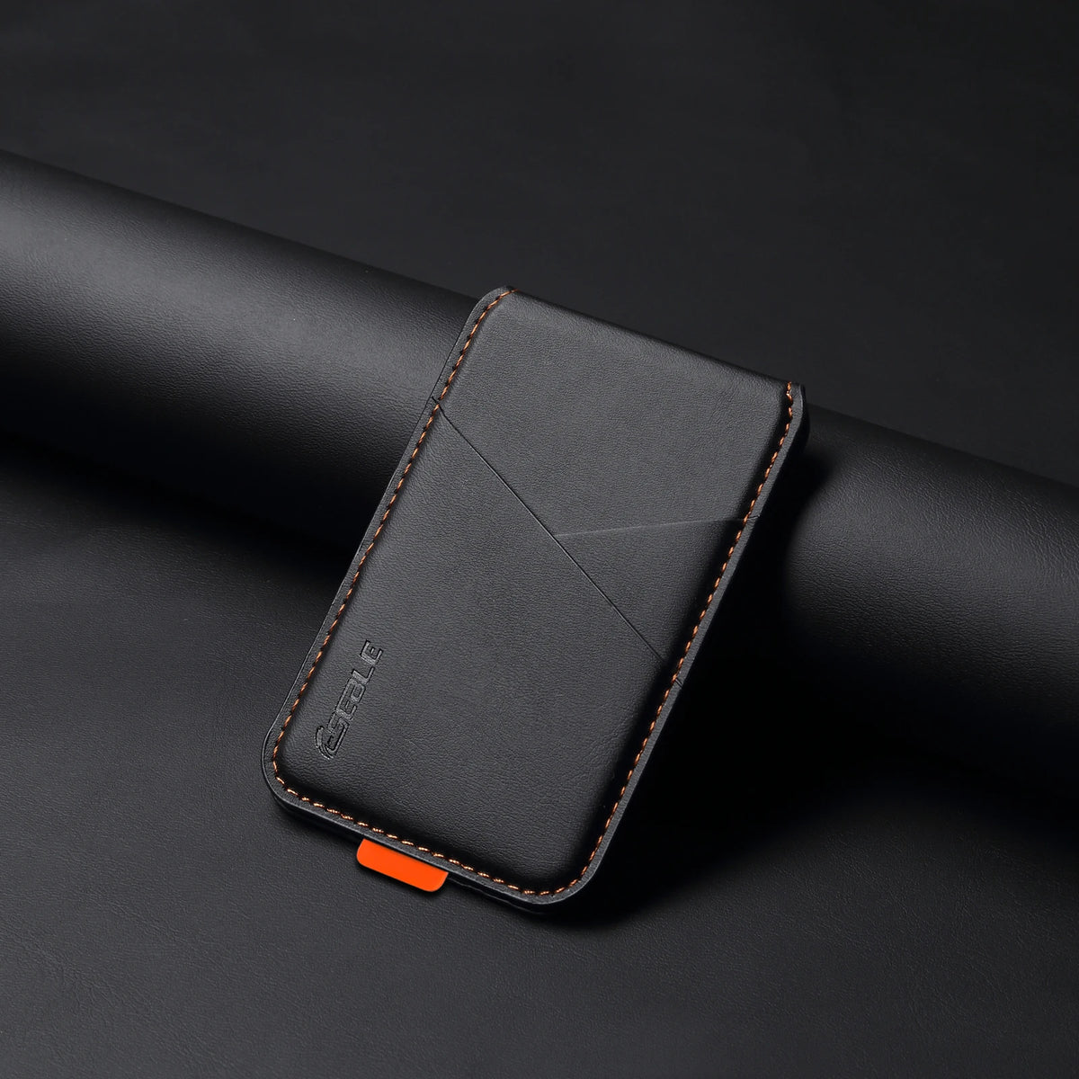 Premium PU Leather Magnetic Phone Card Holder, RFID Anti-Skimming Wallet Compatible with Magnetic Wireless Charging Smartphones,