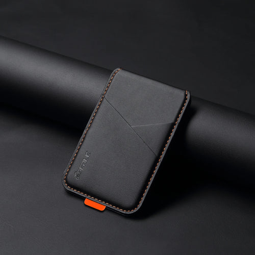 Premium PU Leather Magnetic Phone Card Holder, RFID Anti-Skimming Wallet Compatible with Magnetic Wireless Charging Smartphones,