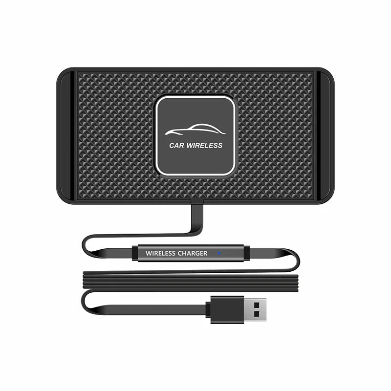 Car Wireless Charger Mat Silicone Non-Slip Pad for Iphone 17 16 15 14 Pro Max Samsung Car Wireless Phone Charger Fast Charging