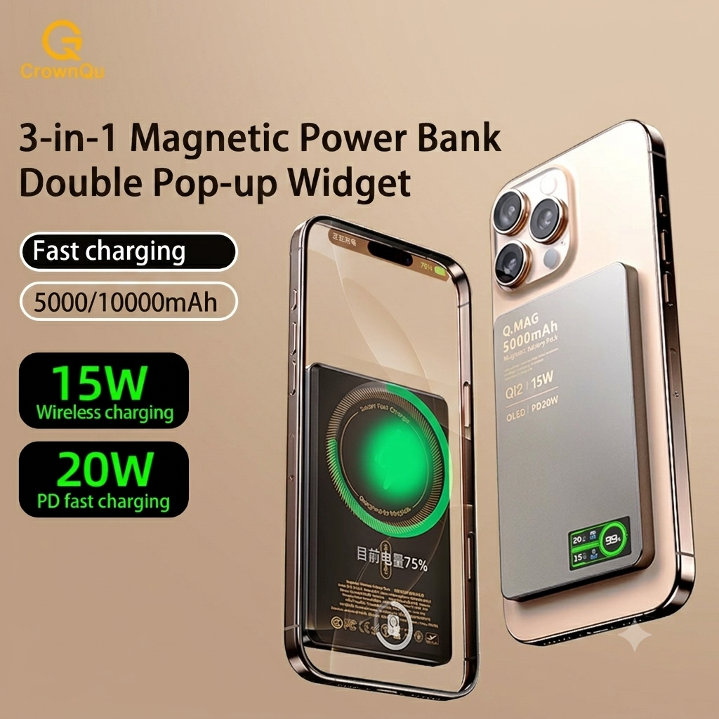 Wireless Magnetic Power bank Fast Charging Spare Portable 5000/10000mAh large capacity