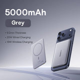 5000Mah Magnetic Power Bank 15W Wireless 20W Wired Charging Thin Card-Sized Slim Portable Powerbank for Iphone 17 Samsung